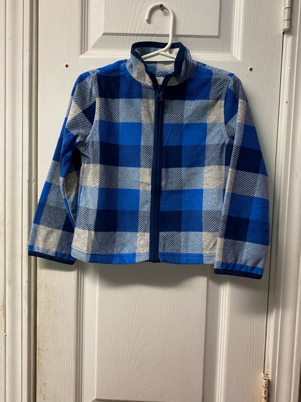 OshKosh B'gosh Blue Plaid Fleece Zip-Up Jacket